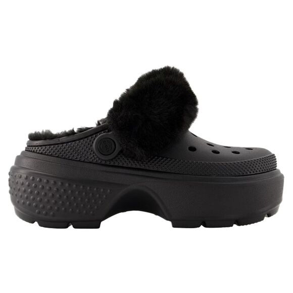 Stomp Lined Mules - Crocs - Thermoplastic - Black